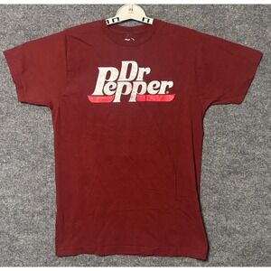 Dr Pepper T Shirt Adult Medium Burgundy Short Sleeve Graphic Tee Retro Nostalgic